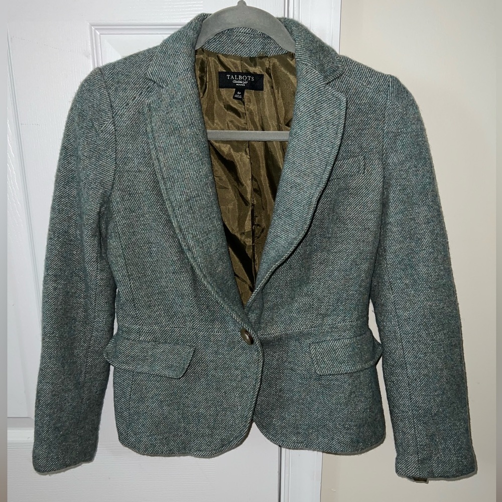 Talbots Green Wool Blazer size 6p